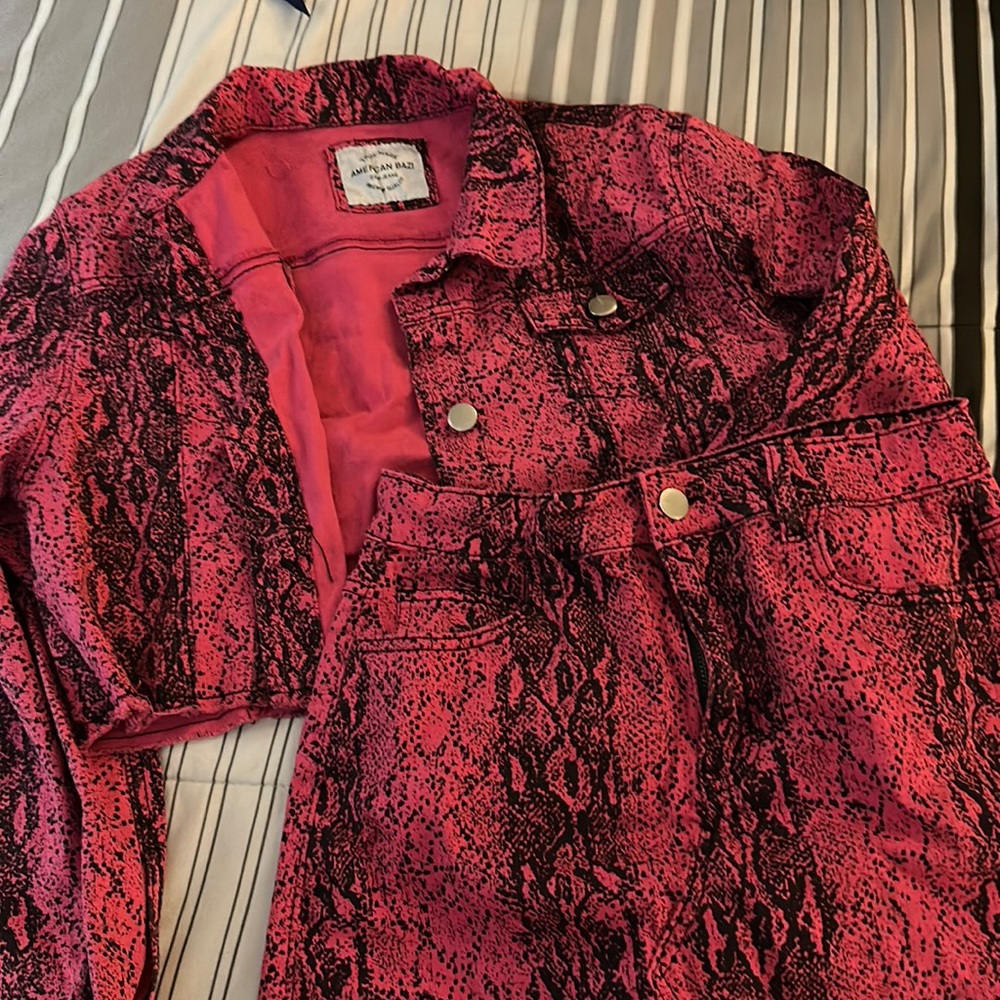 Jean Jacket and Skirt Set